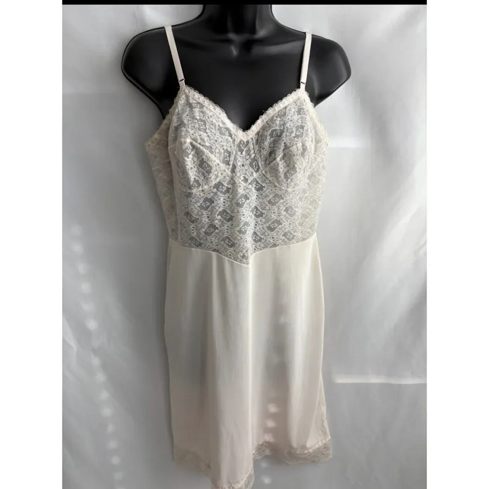 Vintage Legacies Blush Pink Nightgown Sexy Retro Victorian sz M Lace Trim Dress